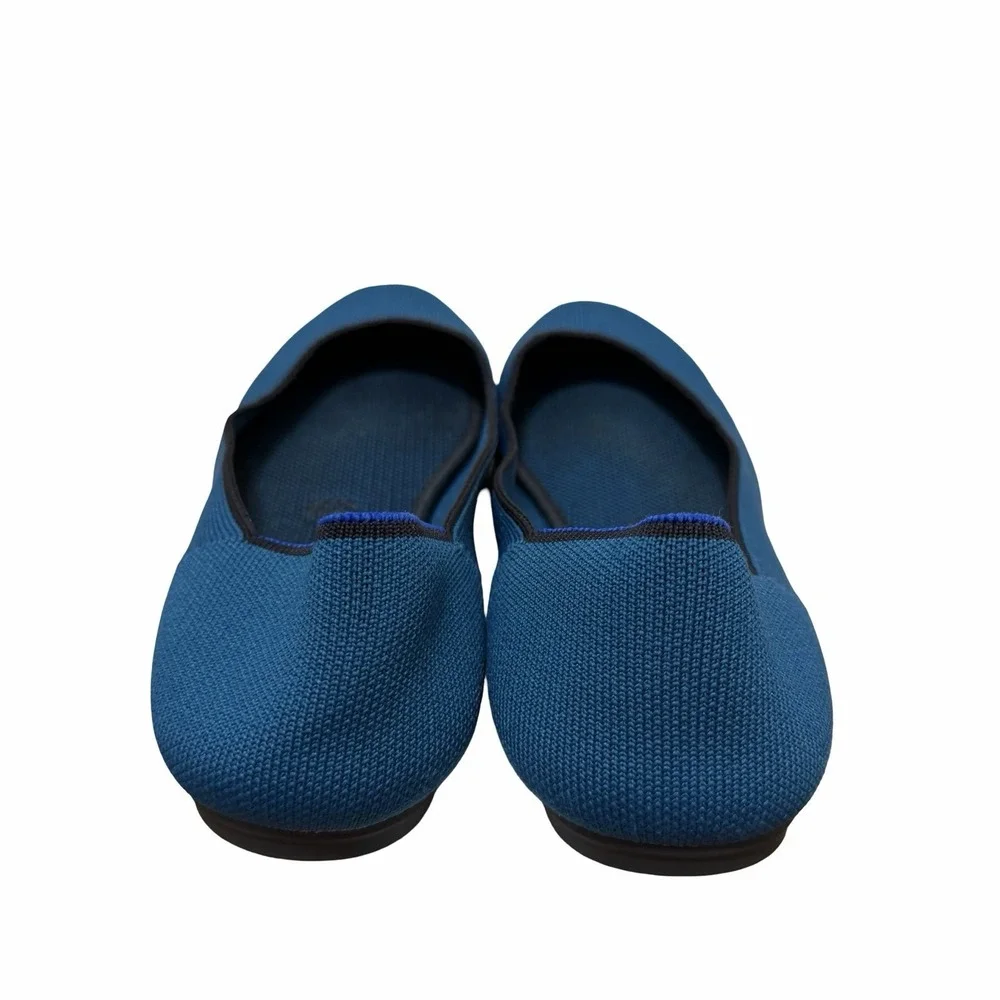 Rothys Womens Round Toe Knit Ballet Flats US 9.5 EU 40.5 Blue Machine‎ Washable